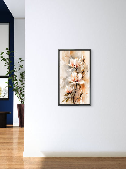 Sepia_magnolia_flowers_branch Luxurious-Floral & Botanical -3D Textured Wall Art | UV Embossed Canvas Wall Frame for Home decor
