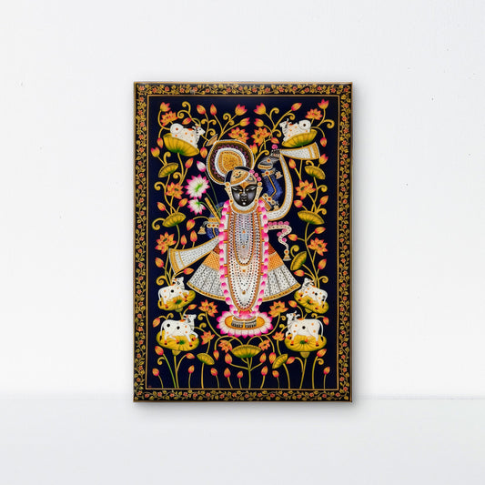 shrinathji-Luxurious-Spiritual & Mindful 3D Textured Wall Art | UV Printed Embossed Canvas Wall Frame for Prayer room ,Meditation Space