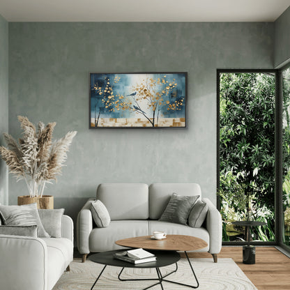 Silhouetted-elegance-abstract-trees-Luxurious-Wildlife & Animals-3D Textured Wall Art | UV Embossed Canvas Wall Frame for Home decor