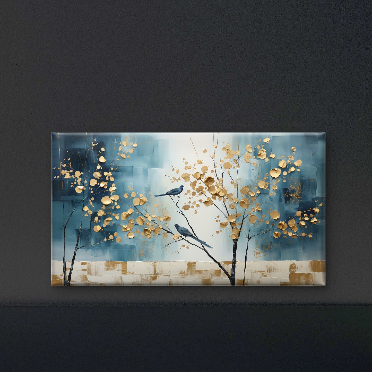 Silhouetted-elegance-abstract-trees-Luxurious-Wildlife & Animals-3D Textured Wall Art | UV Embossed Canvas Wall Frame for Home decor
