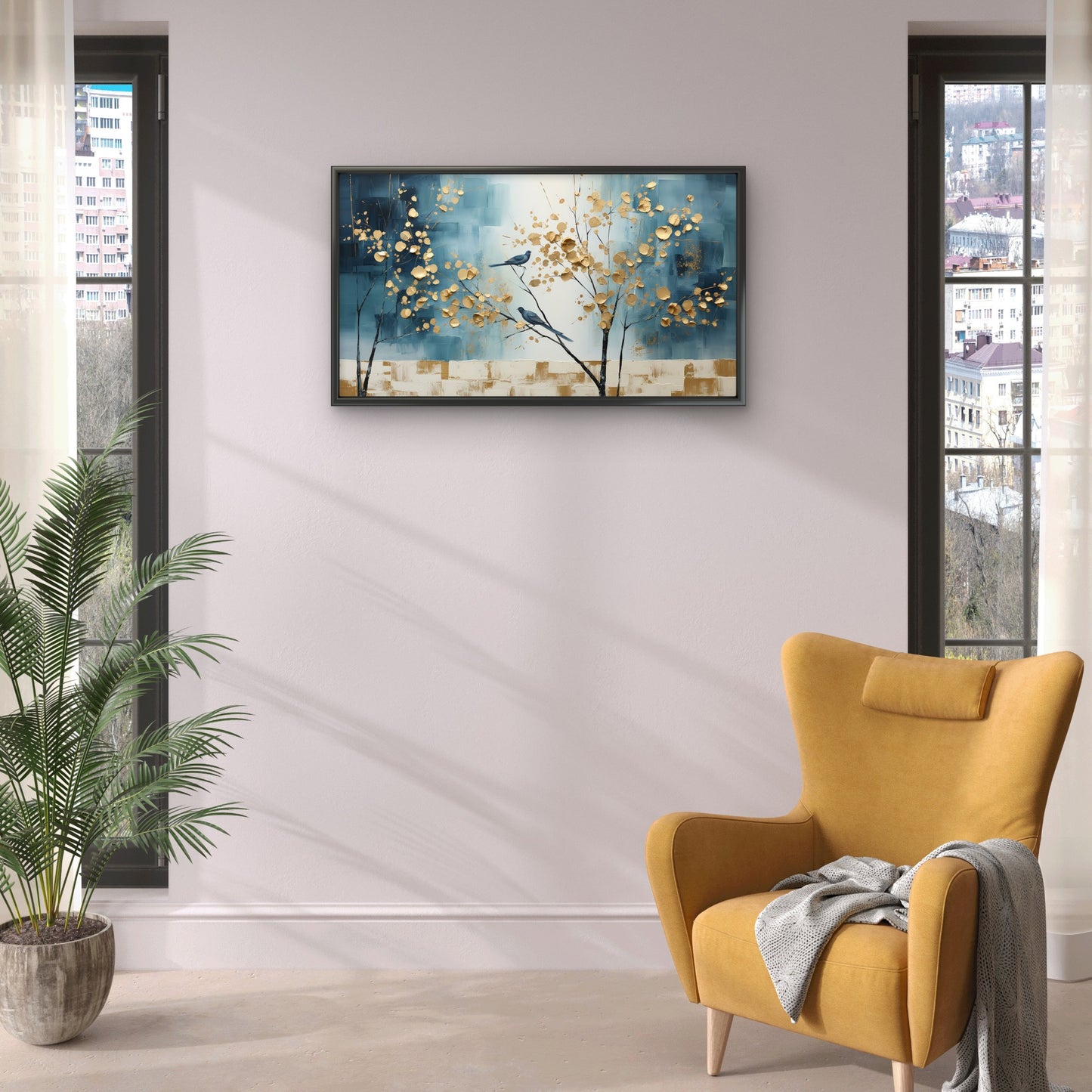 Silhouetted-elegance-abstract-trees-Luxurious-Wildlife & Animals-3D Textured Wall Art | UV Embossed Canvas Wall Frame for Home decor