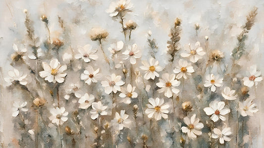 soft_neutral_wildflower_meadow Luxurious-Floral & Botanical-3D Textured Wall Art | UV Embossed Canvas Wall Frame for Home decor