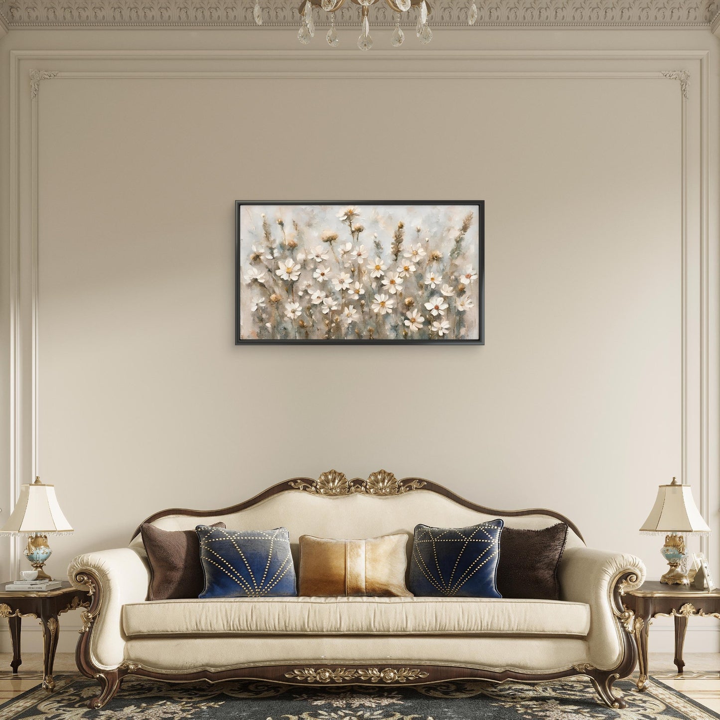 soft_neutral_wildflower_meadow Luxurious-Floral & Botanical-3D Textured Wall Art | UV Embossed Canvas Wall Frame for Home decor
