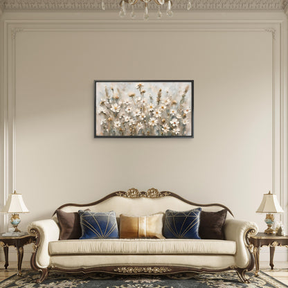 soft_neutral_wildflower_meadow Luxurious-Floral & Botanical-3D Textured Wall Art | UV Embossed Canvas Wall Frame for Home decor