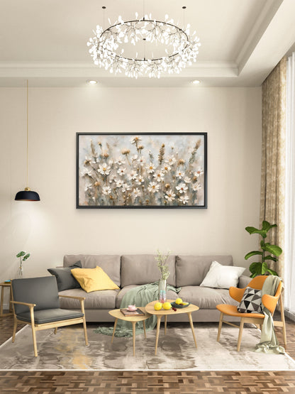 soft_neutral_wildflower_meadow Luxurious-Floral & Botanical-3D Textured Wall Art | UV Embossed Canvas Wall Frame for Home decor
