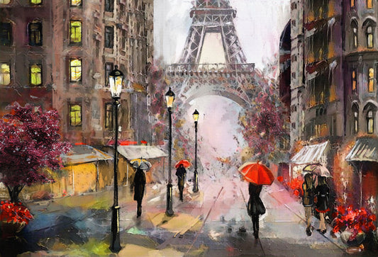 street view of Paris-Luxurious-Nature and landscape | 3D Textured Wall Art | UV Printed Embossed Canvas Wall Frame for Home Decor,Living Room