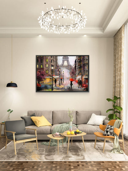 street view of Paris-Luxurious-Nature and landscape | 3D Textured Wall Art | UV Printed Embossed Canvas Wall Frame for Home Decor,Living Room
