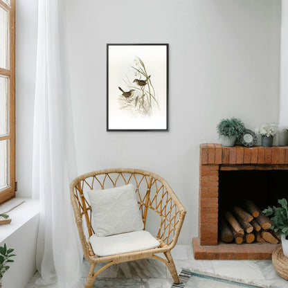 Striated-reed-lark-alamanthus-fuliginosus-Luxurious-Wildlife & Animals-3D Textured Wall Art | UV Embossed Canvas Wall Frame for Home decor