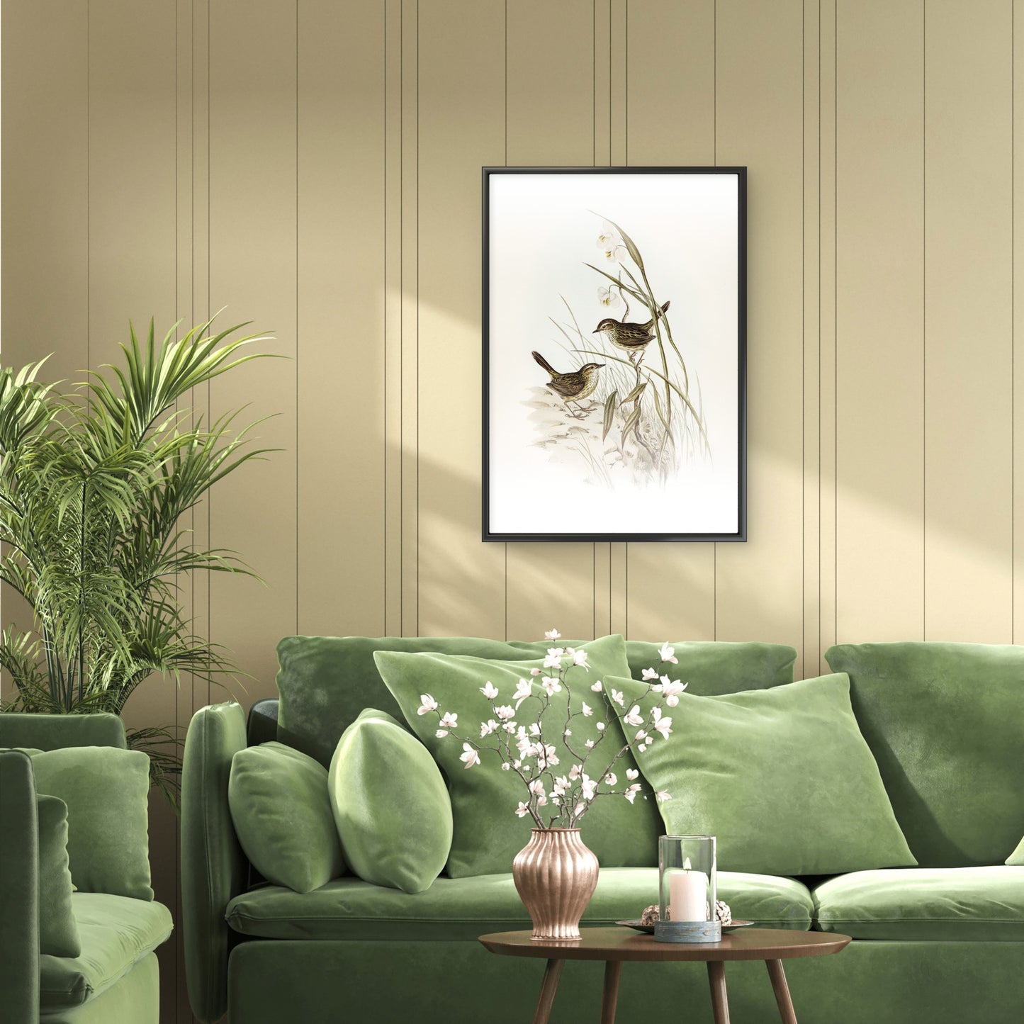 Striated-reed-lark-alamanthus-fuliginosus-Luxurious-Wildlife & Animals-3D Textured Wall Art | UV Embossed Canvas Wall Frame for Home decor