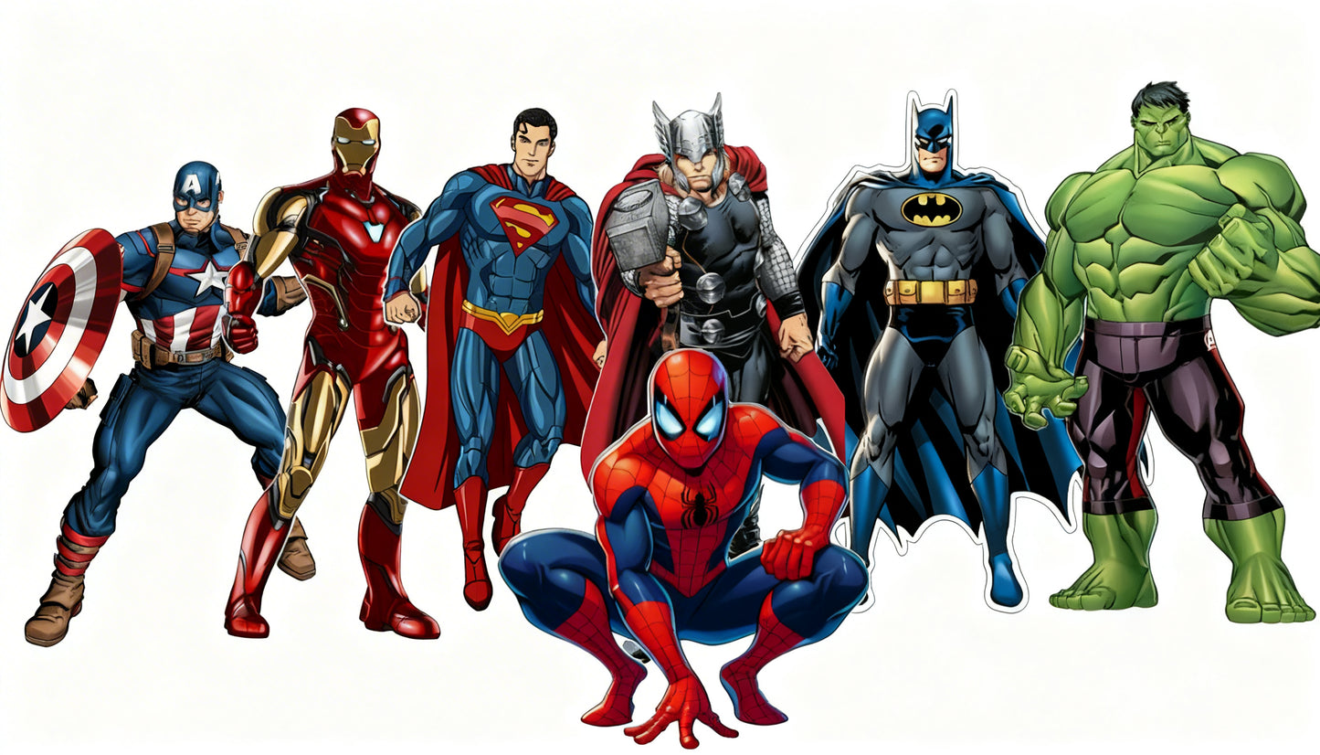 the most popular characters from both the Marvel and DC universes-Premium-Kids & Whimsical-3D Textured Wall Art | UV Embossed Canvas Wall Frame for Kids room