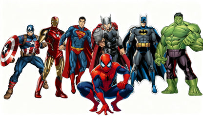 the most popular characters from both the Marvel and DC universes-Premium-Kids & Whimsical-3D Textured Wall Art | UV Embossed Canvas Wall Frame for Kids room