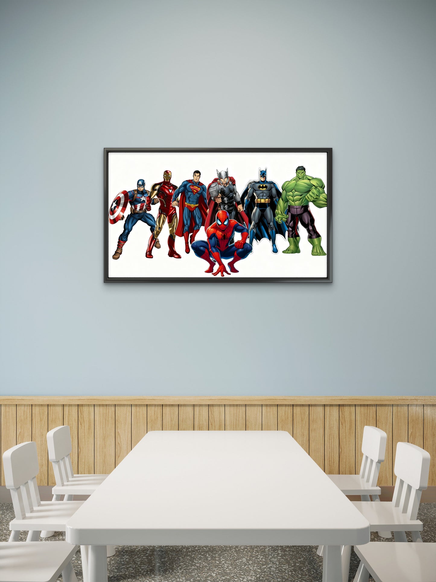 the most popular characters from both the Marvel and DC universes-Premium-Kids & Whimsical-3D Textured Wall Art | UV Embossed Canvas Wall Frame for Kids room