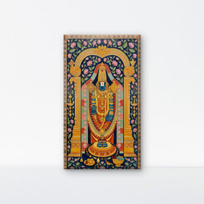 tirupati_balaji_traditional_lotus_arch-Luxurious- Gods and Divine Art -3D Textured Wall Art | UV Embossed Canvas Wall Frame for Home decor