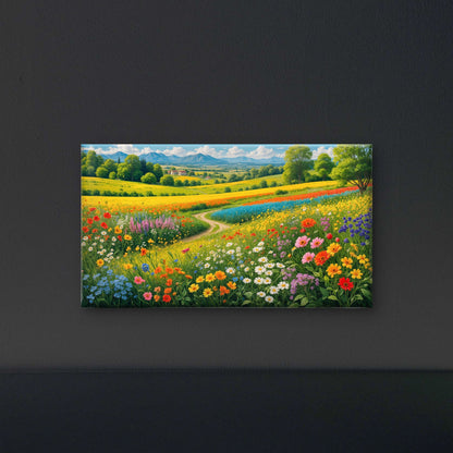 vibrant_blooming_meadow_countryside Luxurious-Nature & Landscapes-3D Textured Wall Art | UV Embossed Canvas Wall Frame for Home decor