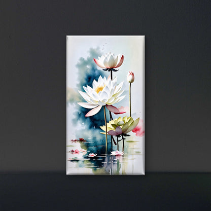 Water_lilies_art Luxurious-Floral & Botanical -3D Textured Wall Art | UV Embossed Canvas Wall Frame for Home decor