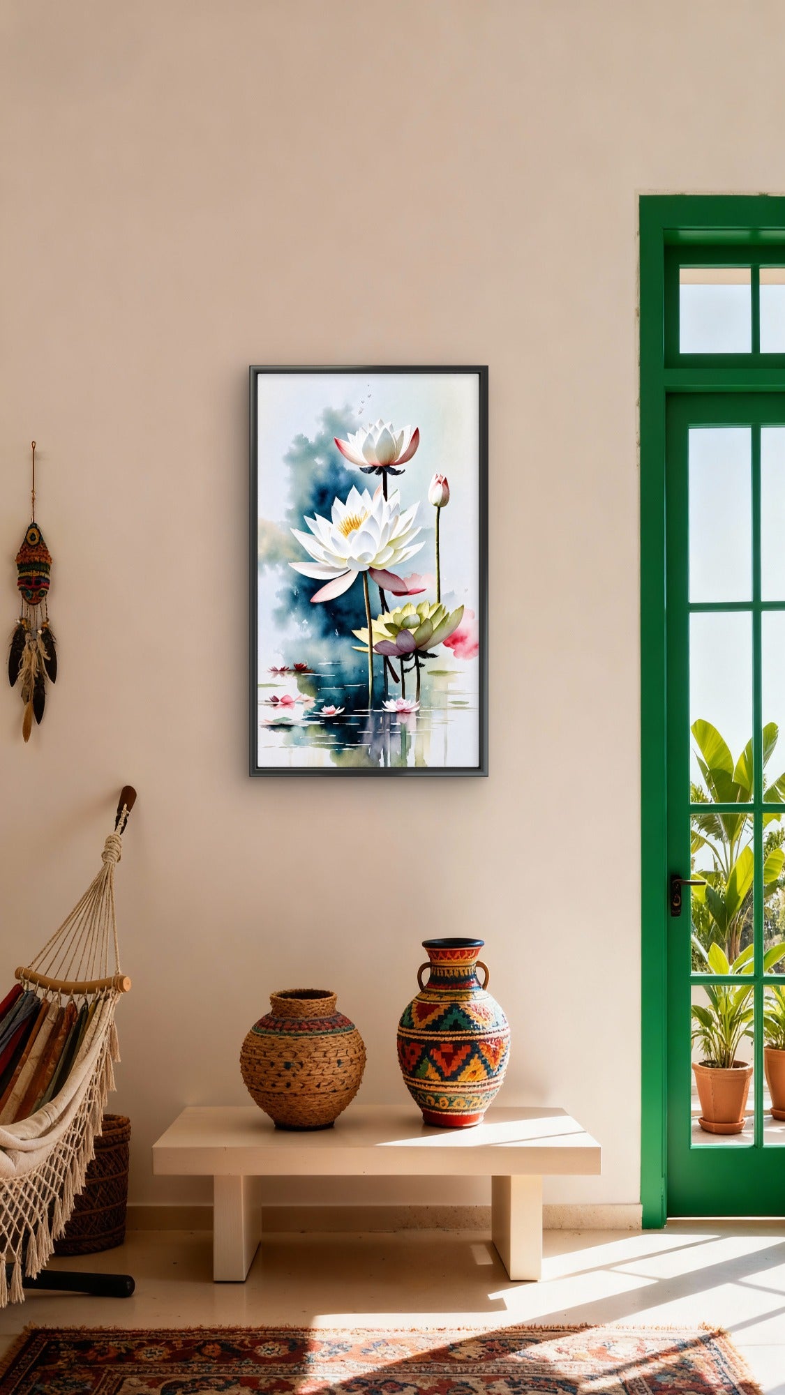 Water_lilies_art Luxurious-Floral & Botanical -3D Textured Wall Art | UV Embossed Canvas Wall Frame for Home decor