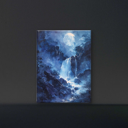 Watercolor-moon-illustration-Luxurious-Nature and landscape | 3D Textured Wall Art | UV Printed Embossed Canvas Wall Frame for Home Decor,Living Room