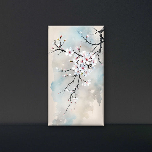 White_cherry_blossoms_ink_wash Luxurious-Floral & Botanical -3D Textured Wall Art | UV Embossed Canvas Wall Frame for Home decor